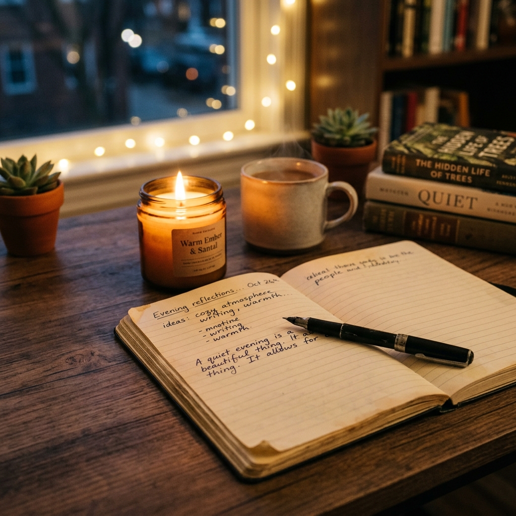 Vela e caderno